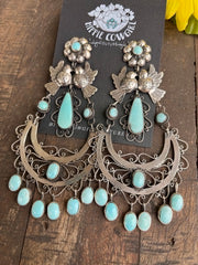 Sterling and Turquoise Filigree "Wedding" Earrings
