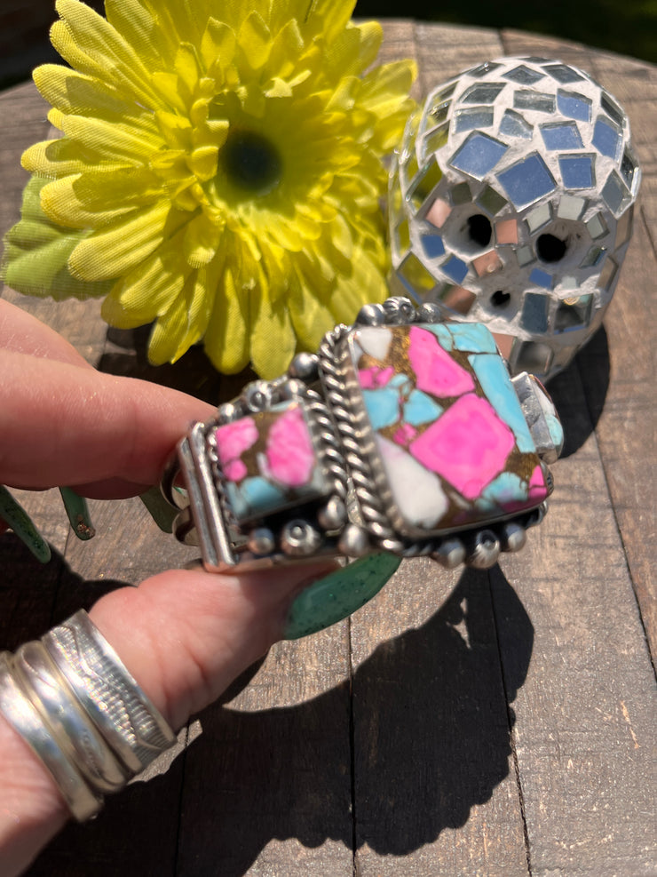 3 Stone Cotton Candy Kingman Cuff A-D