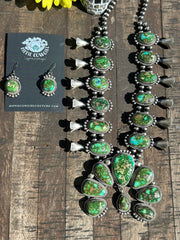 Sonoran Turquoise Squash Blossom Set