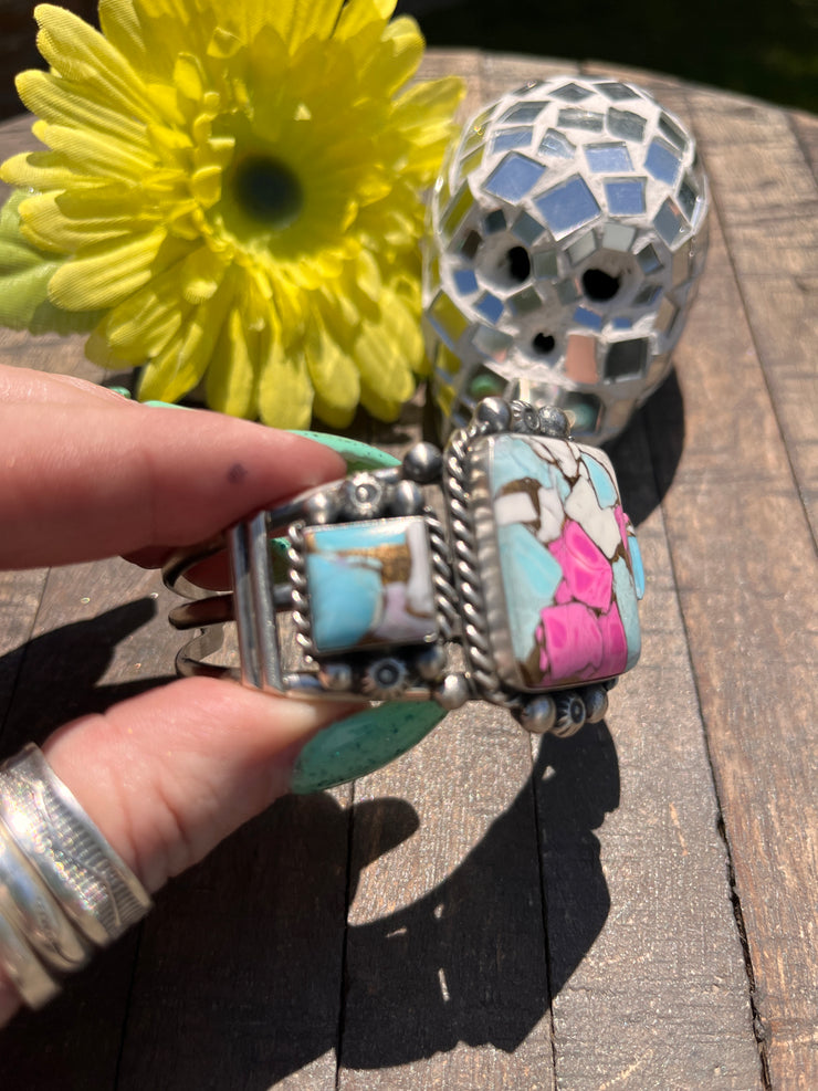 3 Stone Cotton Candy Kingman Cuff A-D