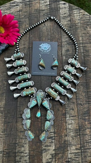 #8 Turquoise Squash Blossom Set