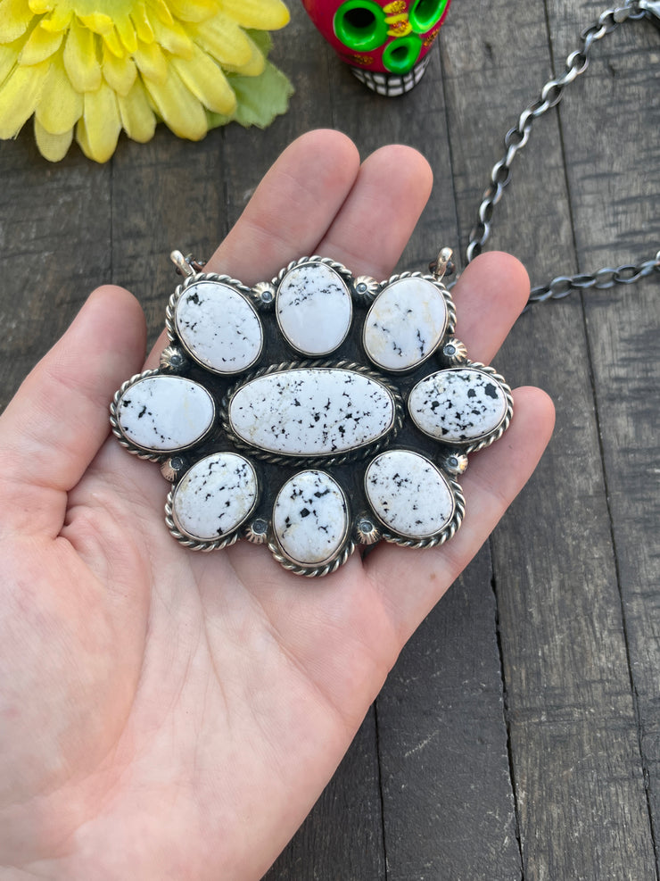White Buffalo Cluster Necklace