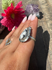 White Buffalo Single Stone Ring #4