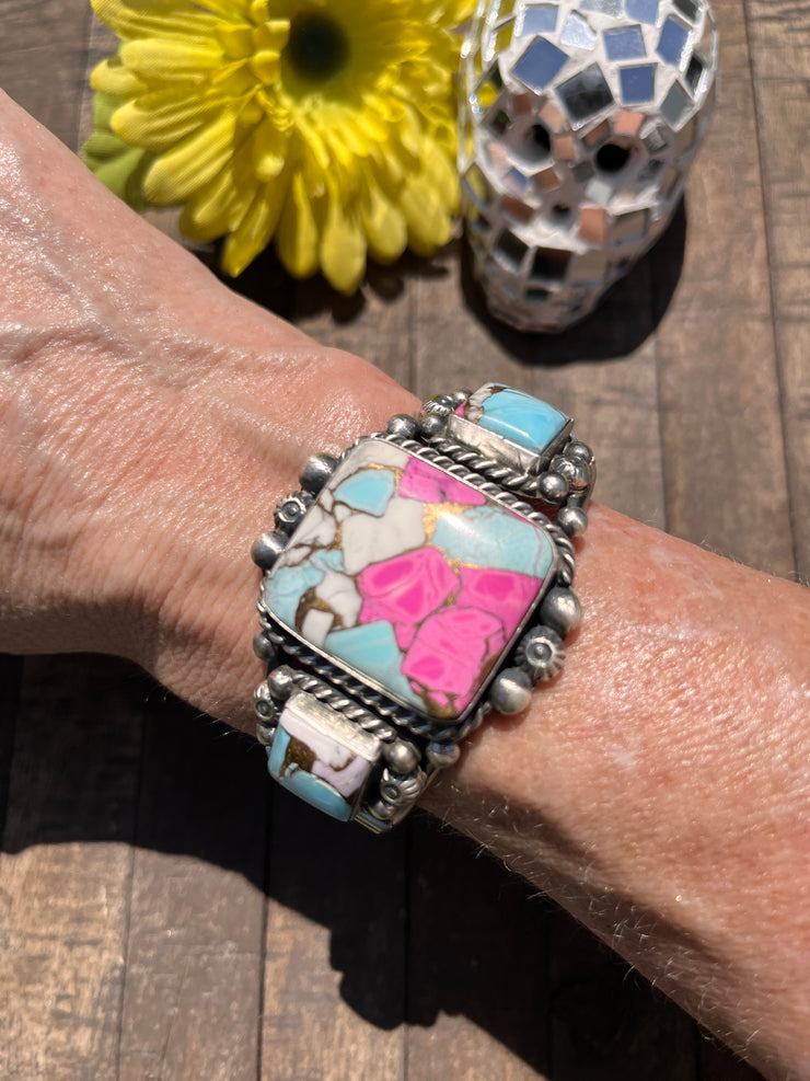 3 Stone Cotton Candy Kingman Cuff A-D