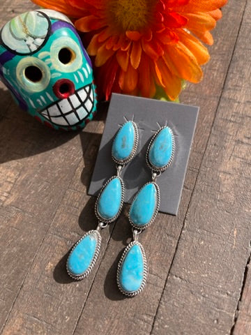 3 Stone Kingman Earrings 3a-3e