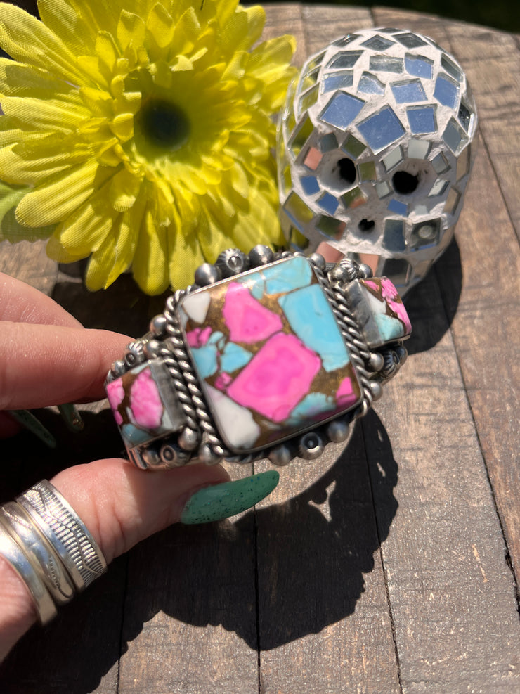 3 Stone Cotton Candy Kingman Cuff A-D
