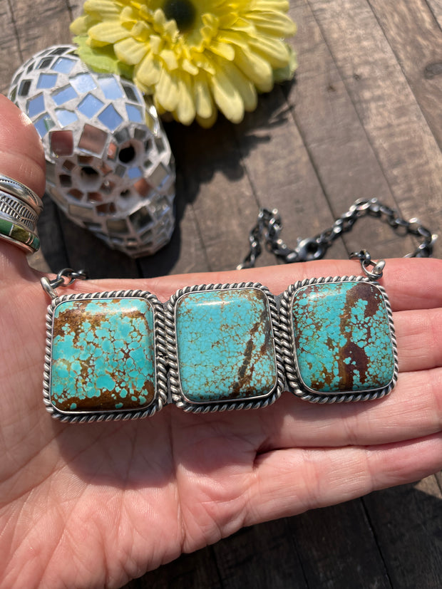 3 Stone Square Necklace #1-9