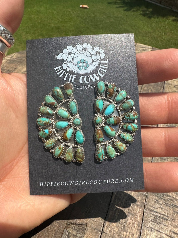 Half Cluster Stud Earrings