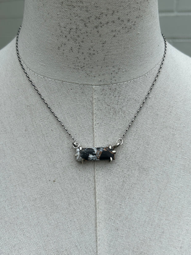 Waterproof White Buffalo Remix Bar Necklace #14