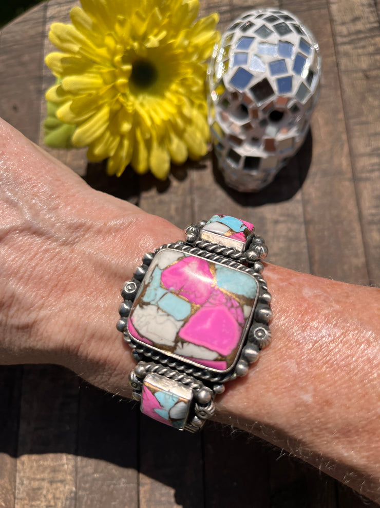 3 Stone Cotton Candy Kingman Cuff A-D