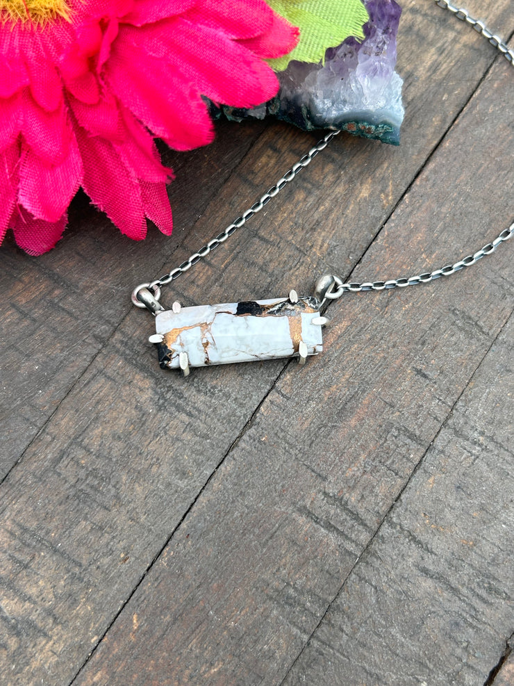 Waterproof White Buffalo Remix Bar Necklace #3