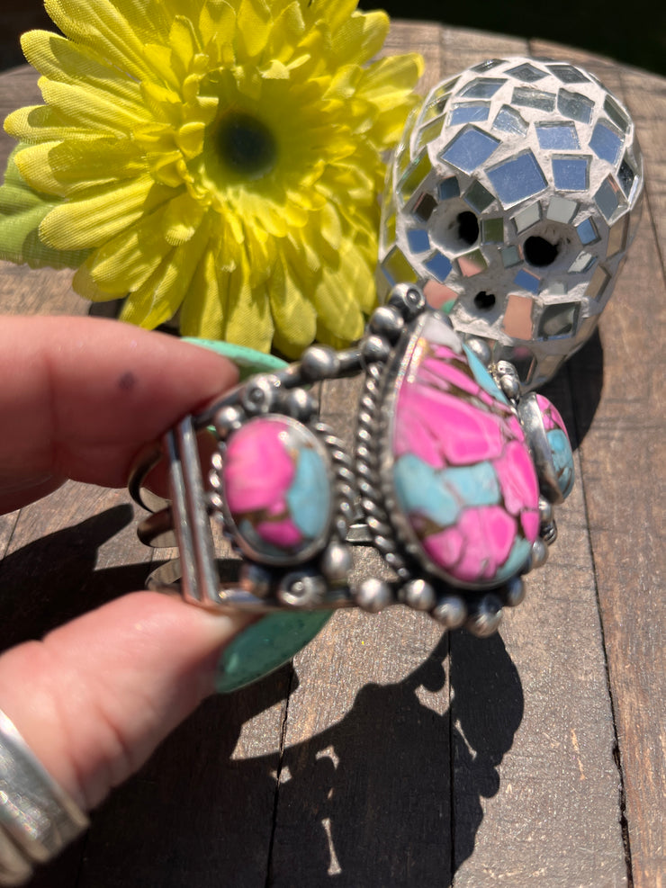 3 Stone Cotton Candy Kingman Cuff A-D