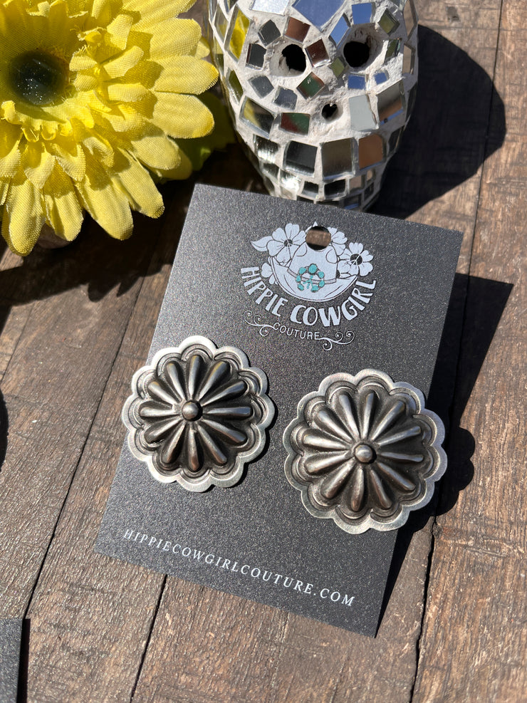 Sterling Concho Earrings