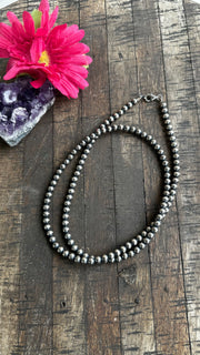 30" 6MM "Navajo Style" Sterling Pearls