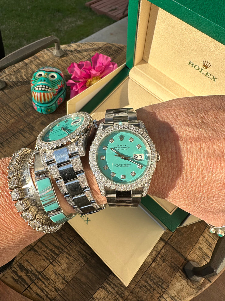 "The Dolly" Refurbished/Pre-Owned Custom "Turquoise" Rolex Watch