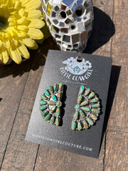 Green Kingman Half Cluster Stud