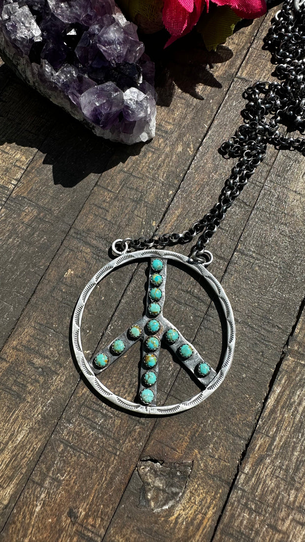 Green HCC Peace Sign Necklace