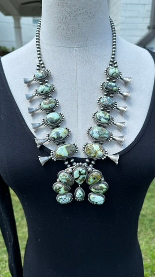 Palomino Variscite Squash Blossom Set