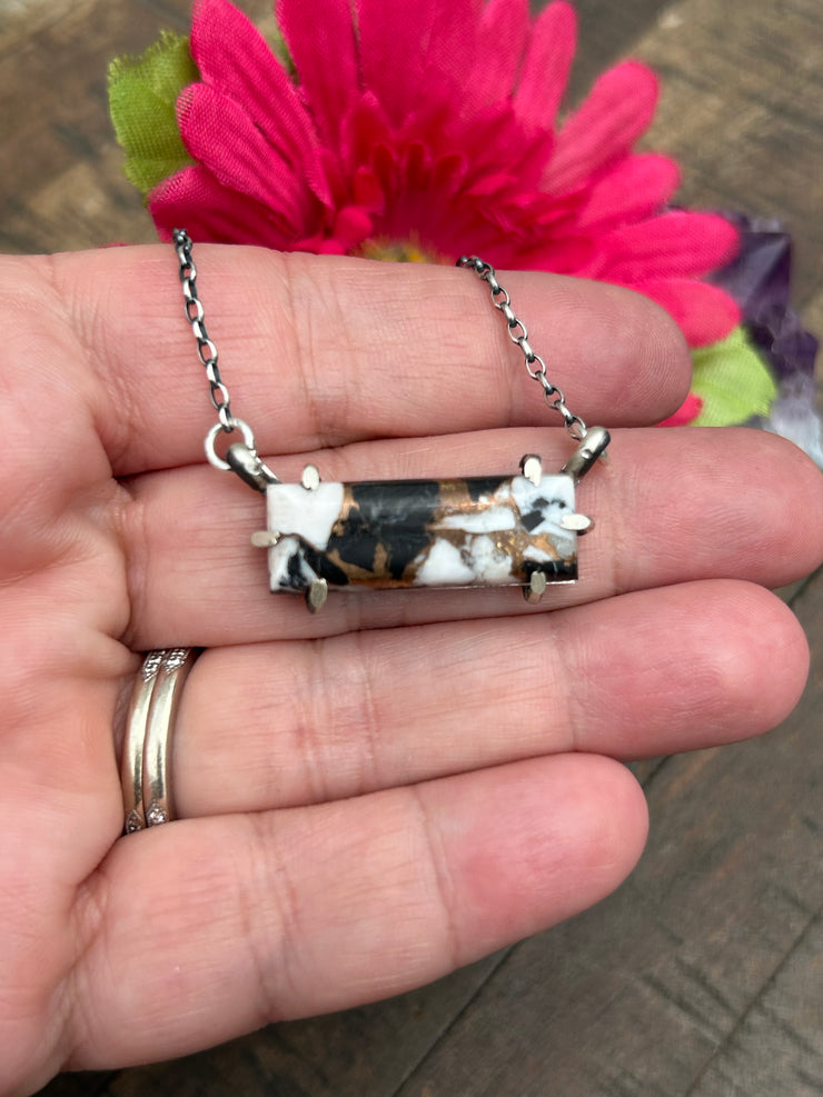 Waterproof White Buffalo Remix Bar Necklace #11