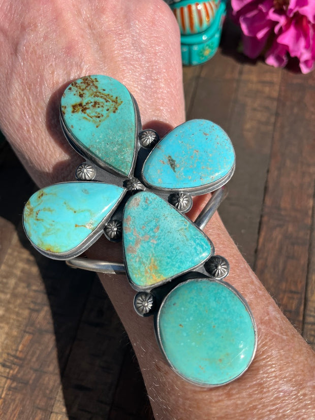 Kingman Turquoise Cross Cuff