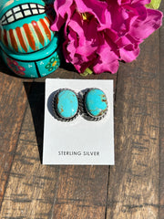 Kingman Turquoise Oval Studs #1