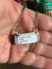 Pink Dahlia Kingman Bar Necklace #4