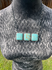 3 Stone Square Necklace #1-9