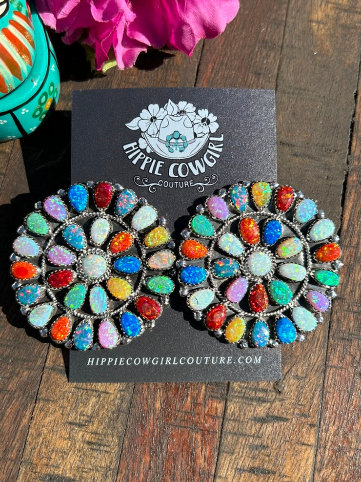 Multi Color Opal Earrings