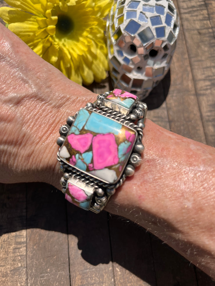 3 Stone Cotton Candy Kingman Cuff A-D