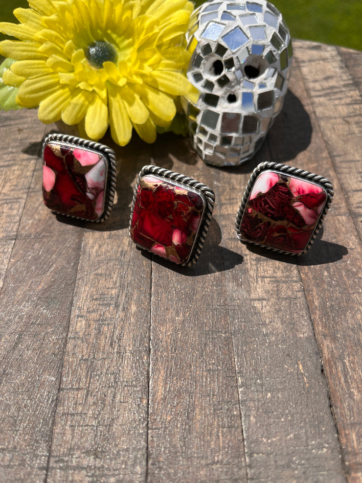 Dahlia Rose Square Rings 1-3
