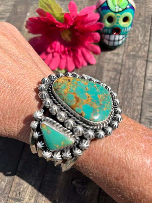 3 Stone Kingman Turquoise Cuff #1