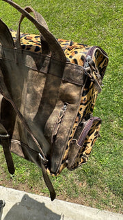 Leopard Cowhide Backpack