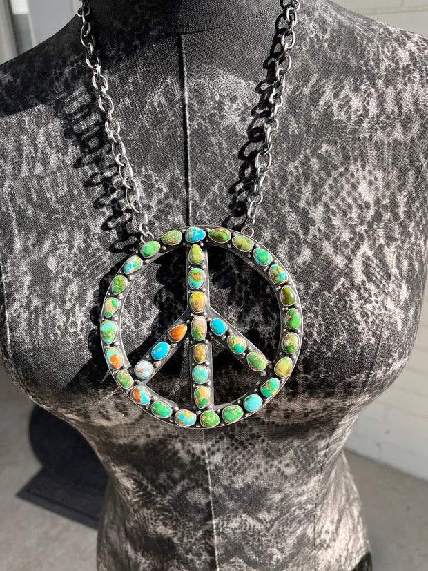 The HCC Mixed Mines Peace Sign Necklace 1