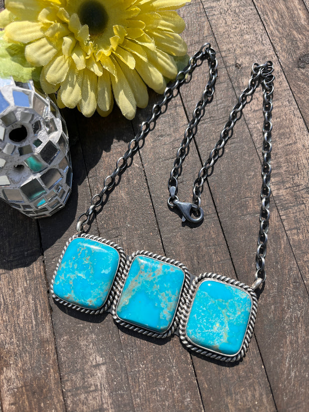3 Stone Square Necklace #1-9