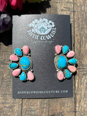 Kingman and "Cotton Candy" Half Cluster Earrings A