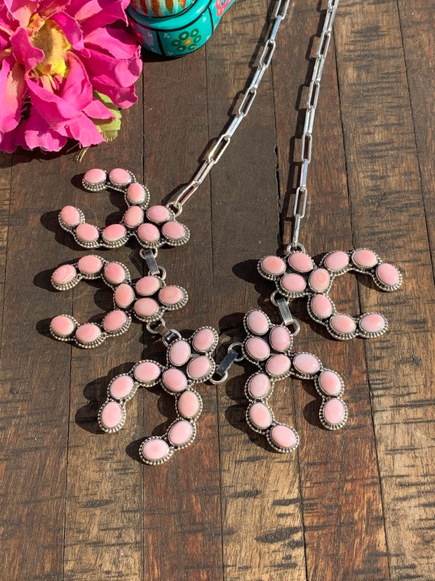 Layered Copper Navajo Pearl and Chain Squash Blossom Pendant Necklace |  Wholesale Accessory Market