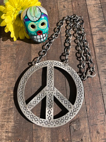 The HCC Mixed Mines Peace Sign Necklace 1