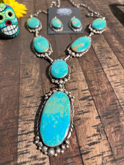 Kingman Turquoise Lariat Set