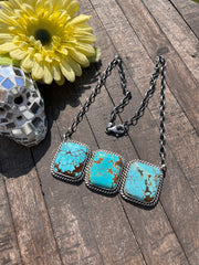 3 Stone Square Necklace #1-9