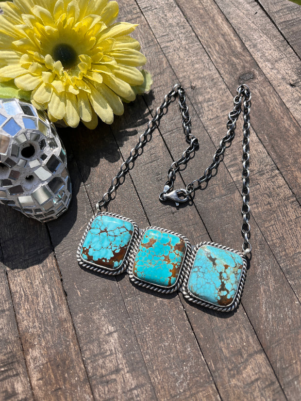 3 Stone Square Necklace #1-9