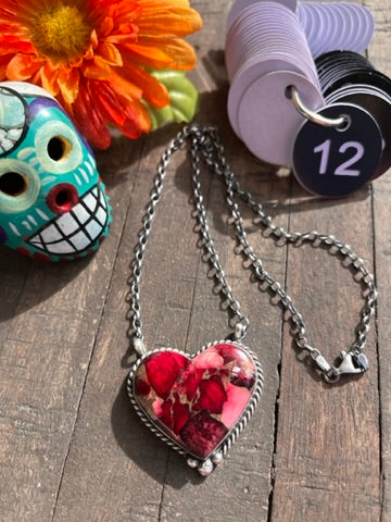 Dahlia Rose Heart Necklace 11-20