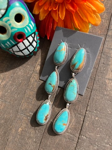 3 Stone Kingman Earrings 3a-3e