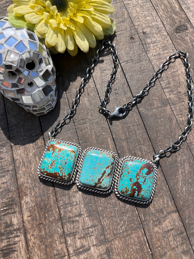 3 Stone Square Necklace #1-9