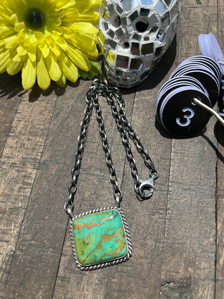 Square Kingman Necklaces