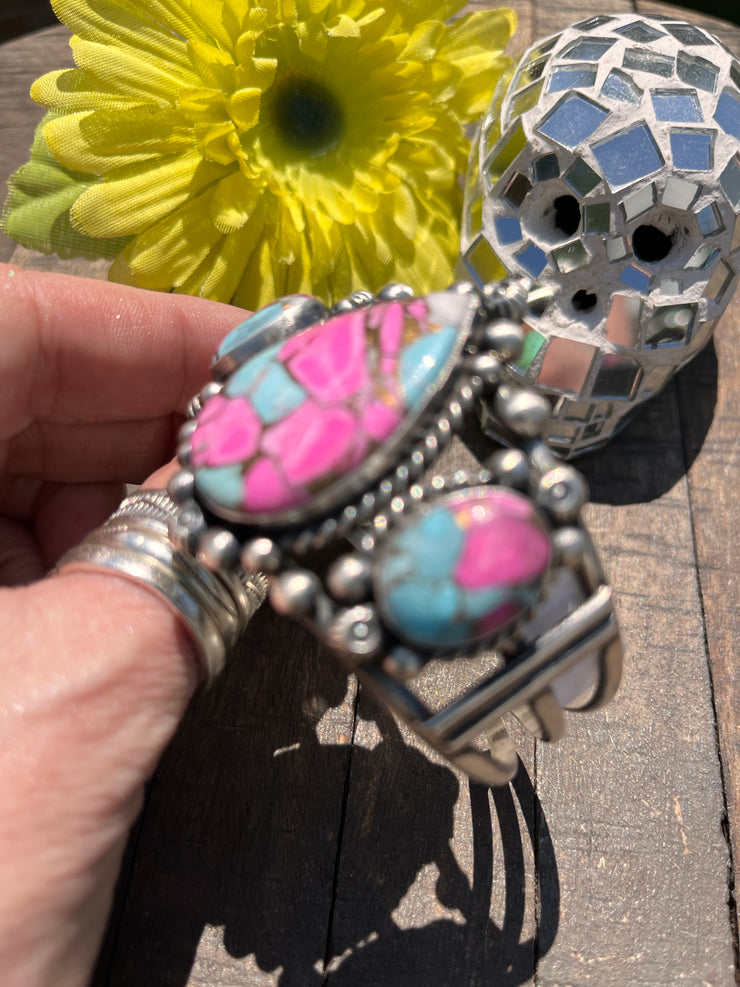 3 Stone Cotton Candy Kingman Cuff A-D