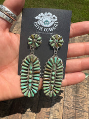 Green Turquoise Cluster Earrings