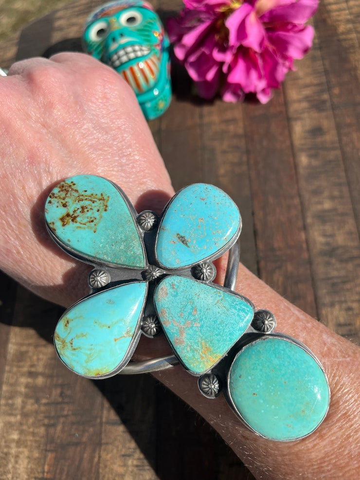 Kingman Turquoise Cross Cuff