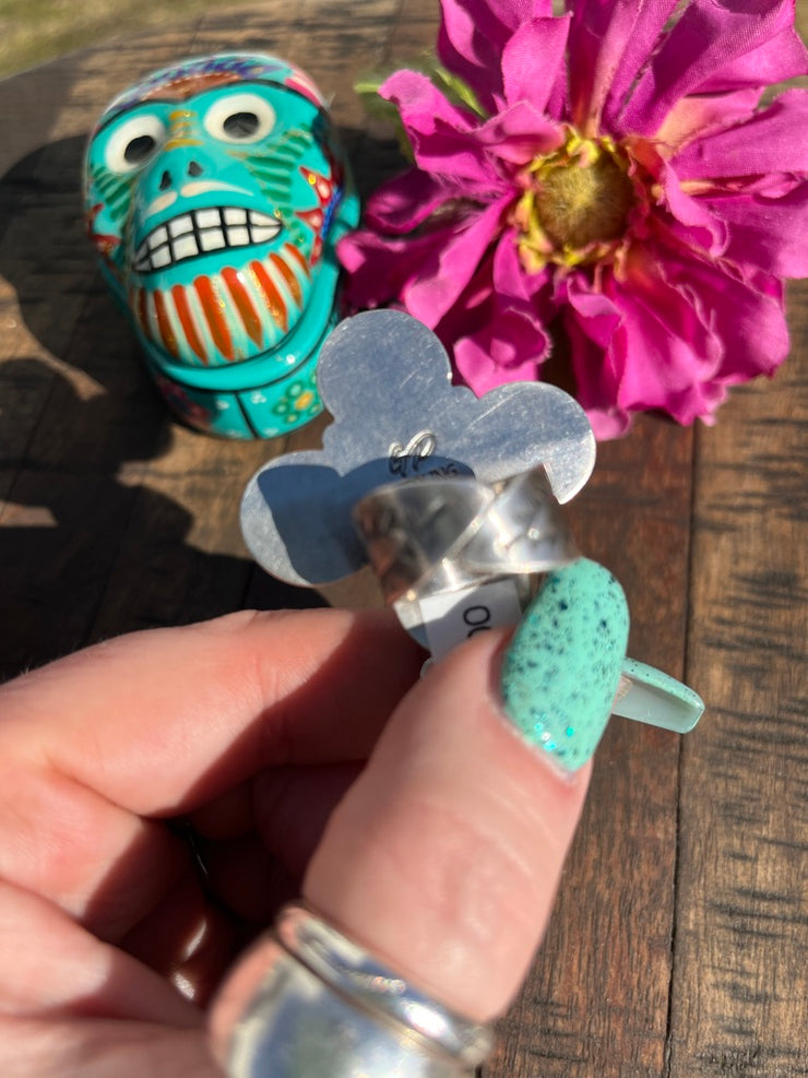 Adjustable Kingman Turquoise Cross Ring #2