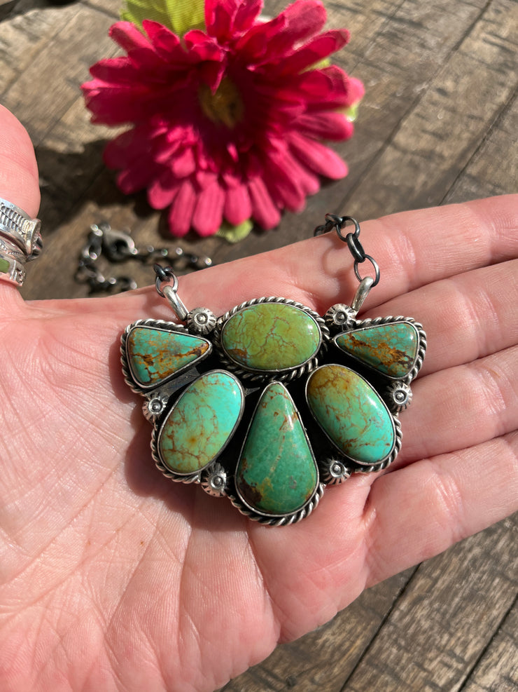 Green Kingman Half Cluster Necklace #2