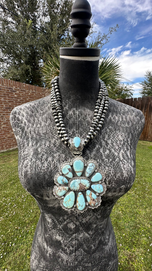 Multi Strand Pearl and Golden Hills Pendant Necklace #2